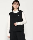 【SALE/50%OFF】CROCODILE (W)サイドスリット ストレッチポンチ ベスト クロコダイル トップス ベスト・ジレ グレー ブラック