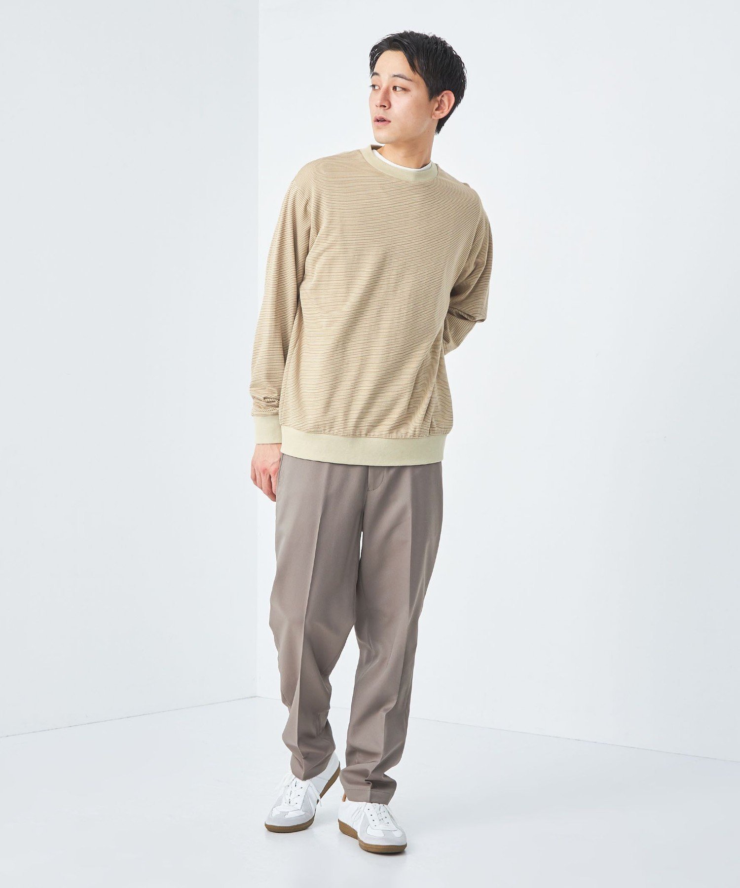 FINE BASIC GIZA ハイゲージ 裏毛 クルーネック Tシャツ ユナイテッドアローズ アウトレット トップス カットソー・Tシャツ ホワイト ベージュ