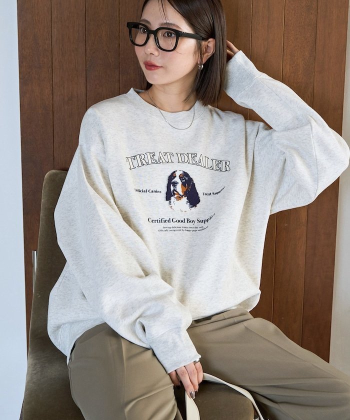 FREAK'S STORE タフト刺繍 dog & cat スウェット プルオーバー【限定展開】 25AW フリークスストア トップス スウェット・トレーナー【送料無料】のサムネイル