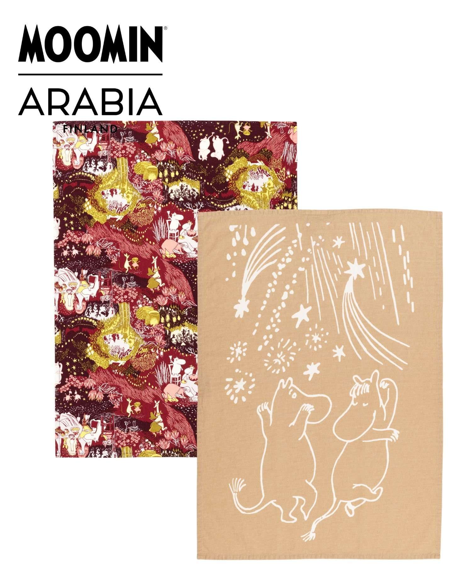 MOOMIN ARABIA [公式] ムーミンアラビア フェスティブ モーメント キッチンタオル 2枚セット ムーミンアラビア インテリア・生活雑貨 タオル【送料無料】のサムネイル