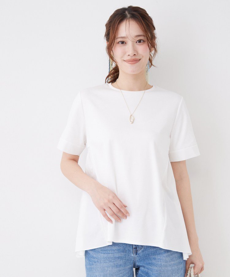 COUP DE CHANCE 【手洗い可/日本製】バックペプラムデザイン プルオーバー クード シャンス トップス カットソー・Tシャツ ホワイト ブラック ネイビー レッド【送料無料】