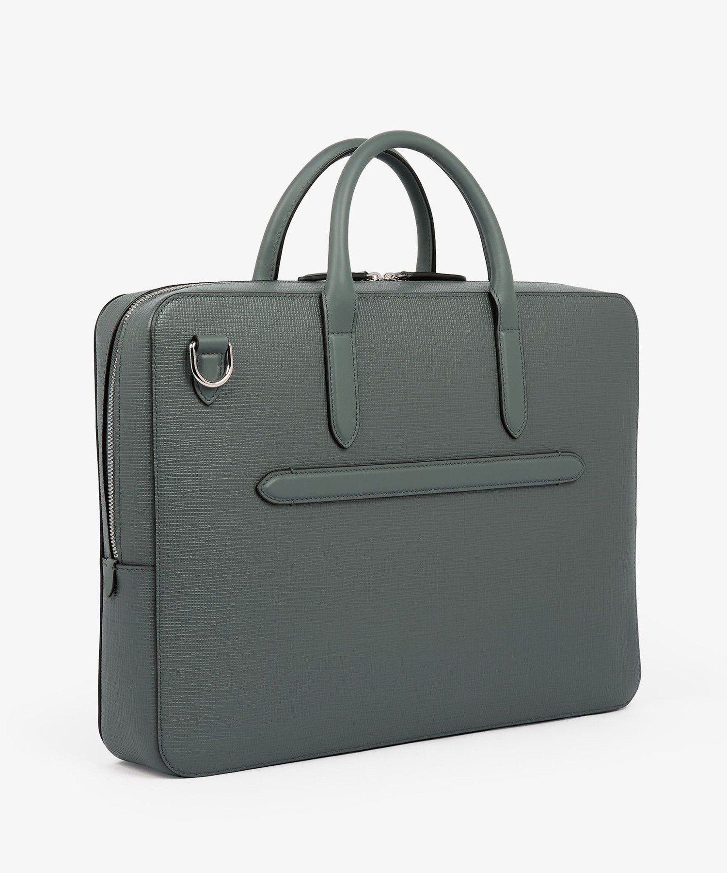 Slim Lightweight Briefcase in Panama スマイソン バッグ ビジネスバッグ・ブリーフケース グリーン