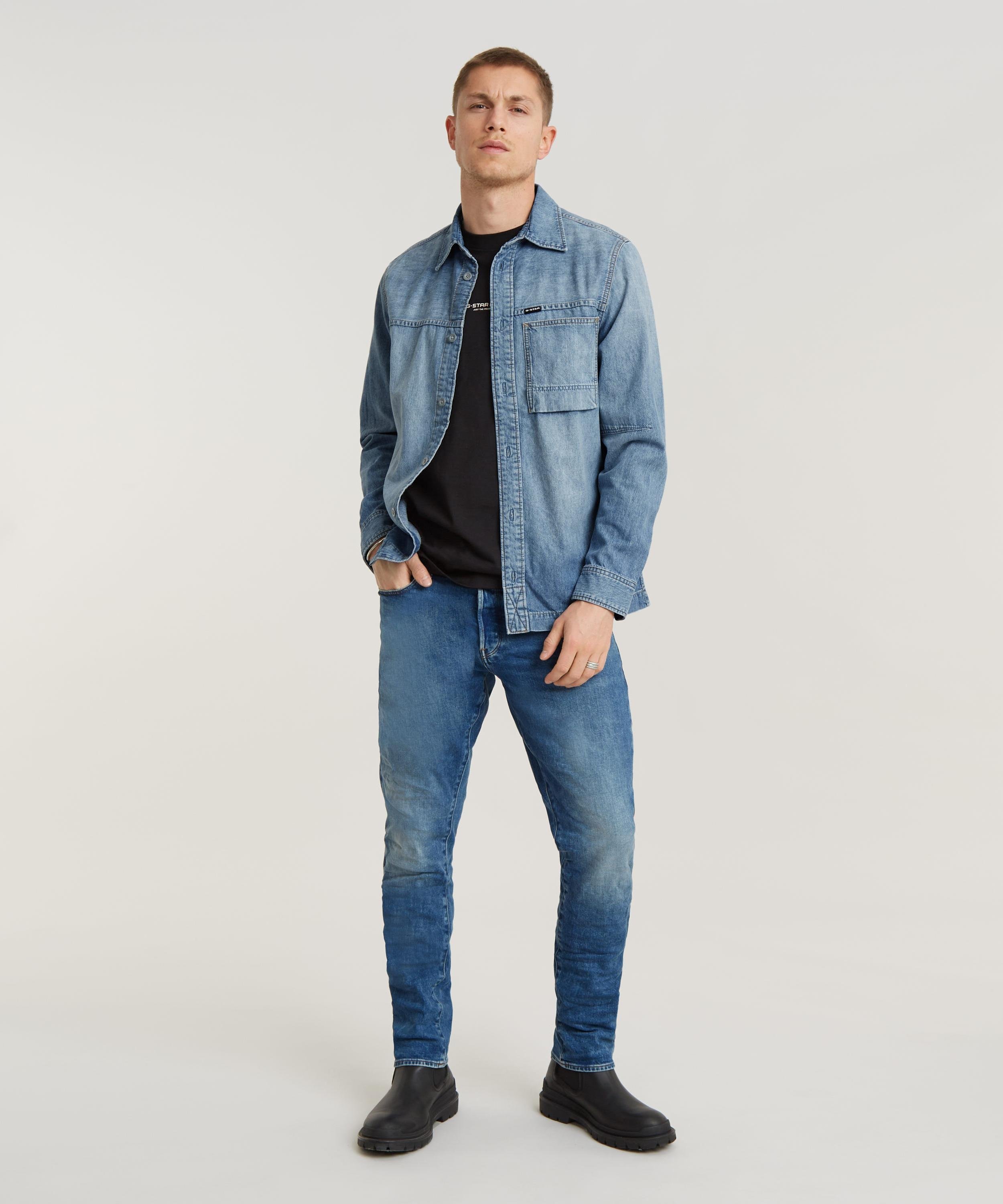 【公式ショップ】3301 REGULAR TAPERED JEANS/ヴィンテージライクストレートテーパードフィットジーンズ ジースターロゥ パンツ ジーンズ・デニムパンツ ブルー