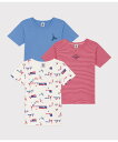 【SALE/10%OFF】PETIT BATEAU 半袖Tシャツ3枚組 プチバトー インナー・ルームウェア その他のインナー・ルームウェア【送料無料】