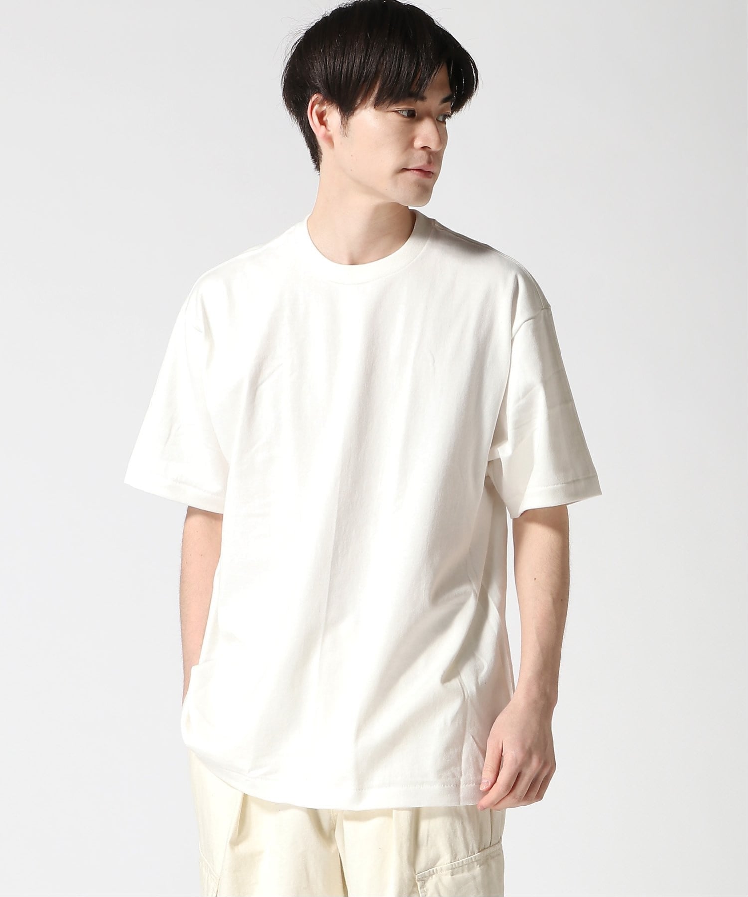 Hanes/(M)SHIRO クルーネック Tシャツ キングサイズ ジーンズメイト トップス カットソー・Tシャツ ホワイト
