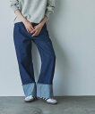 【SALE/44%OFF】coen ロールアップワイドデニムパンツ コーエン パンツ ジーンズ・デニムパンツ ブラック ネイビー ホワイト(4)