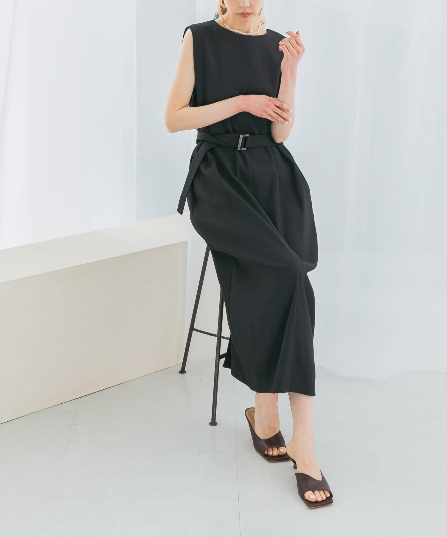 【SALE／50%OFF】URBAN RESEARCH ROSSO 接触冷感リネン混ストレートワンピース アーバンリサーチロッソ ワンピース・ドレス ワンピース グレー【送料無料】