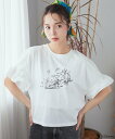 earth music&ecology スティッチ/フリルドッキングTEE アースミュージック&エコロジー トップス カットソー・Tシャツ グレー ホワイト【送料無料】