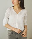 plage 《有楽町店・WEB限定追加予約》petit カーディガン プラージュ トップス カーディガン ブラック ホワイト【送料無料】