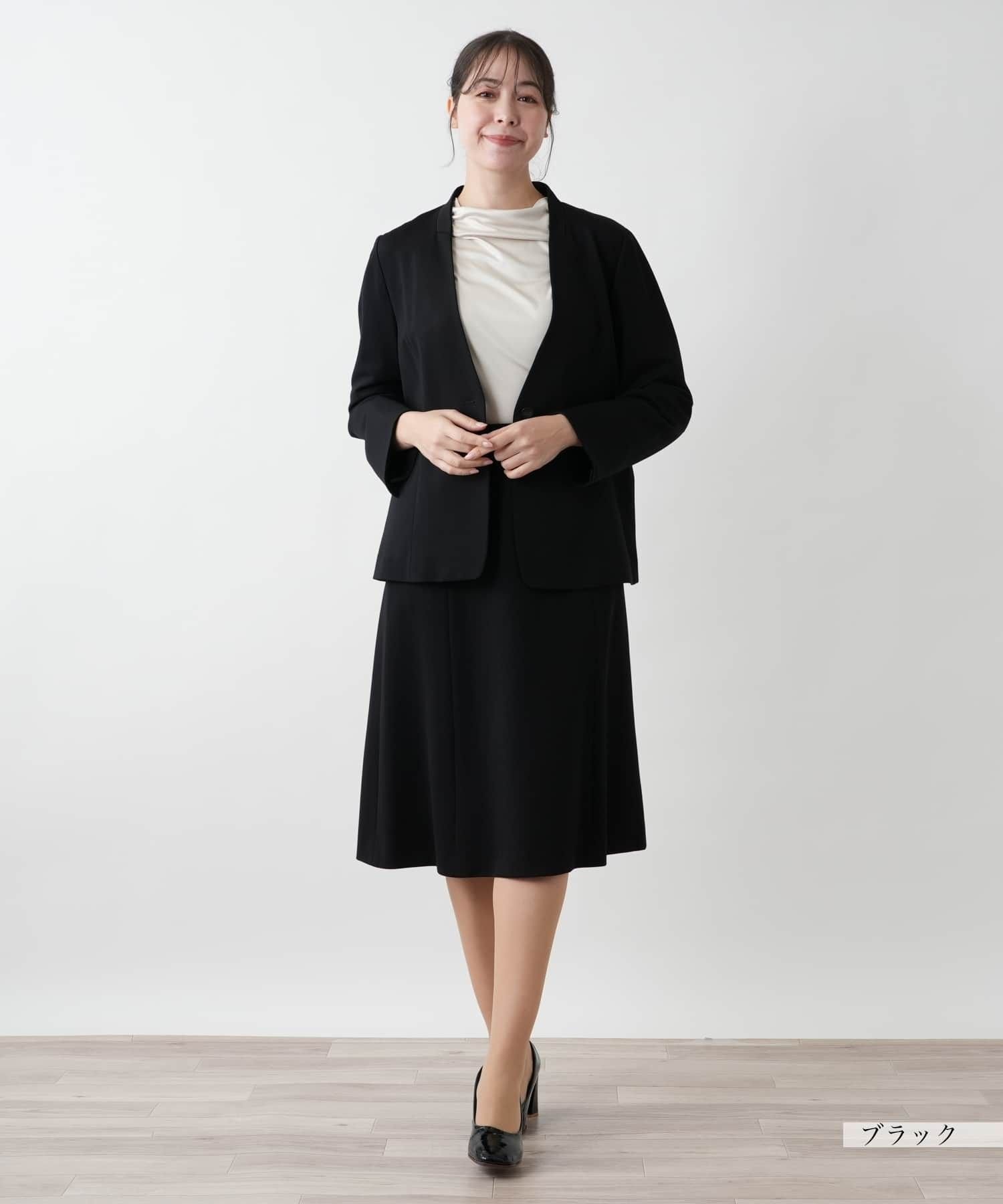 Leilian PLUS HOUSE 【店頭人気】ノーカラージャケット レリアン プラスハウス ジャケット・アウター テーラードジャケット・ブレザー ブラック ネイビー