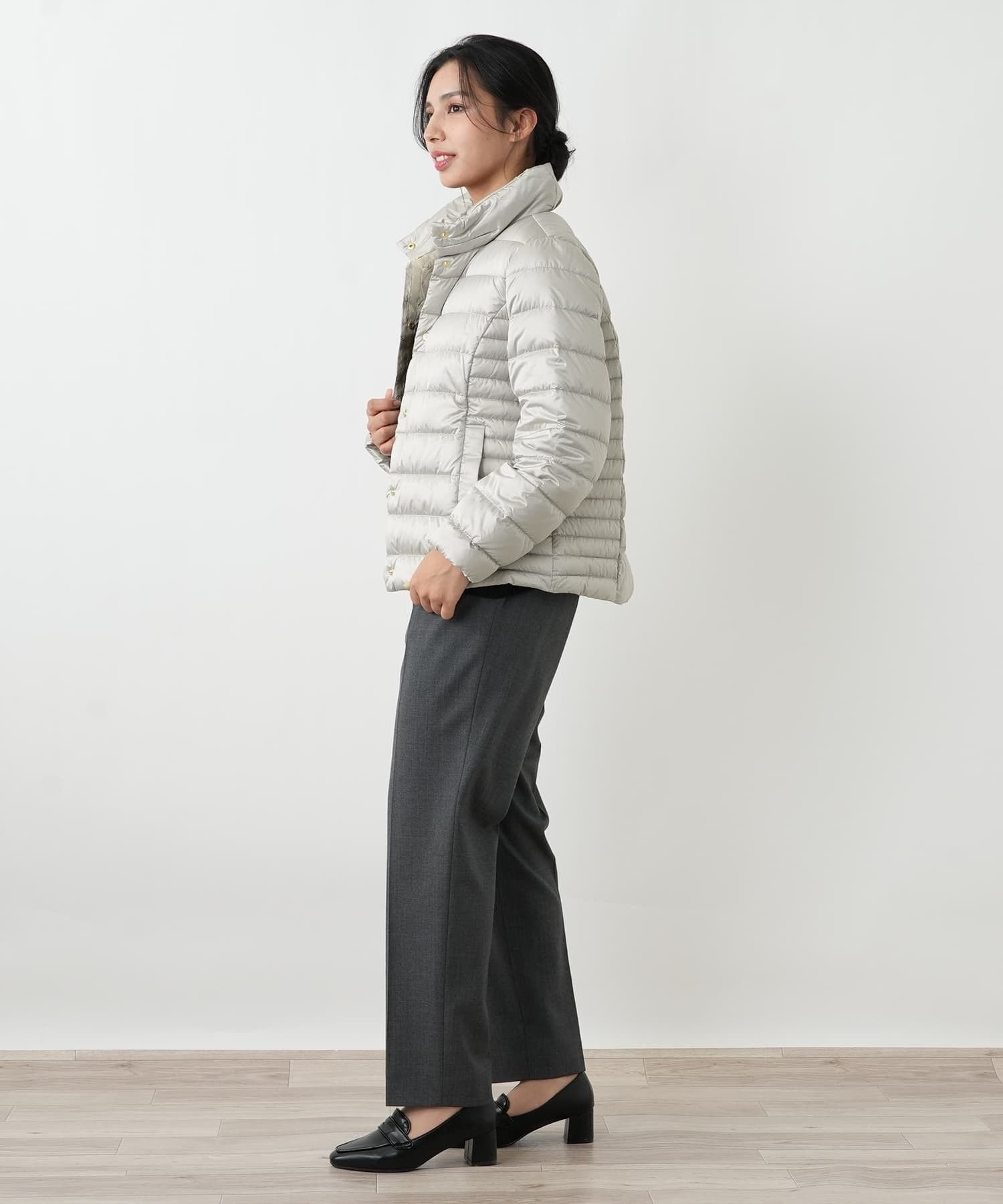 Leilian PLUS HOUSE 【店頭人気】スタンドネックショートコート レリアン プラスハウス ジャケット・アウター ステンカラーコート ベージュ
