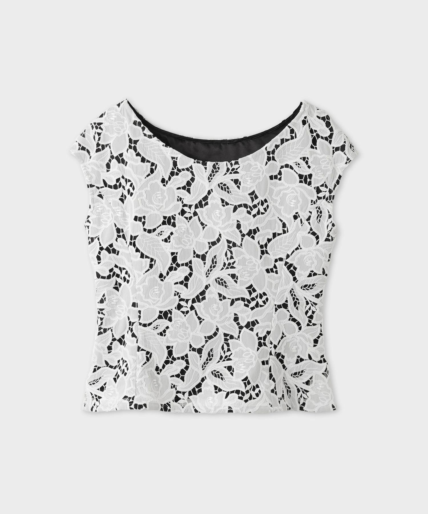 REALM 【一部店舗限定】【REALM(レルム)】LACE BLOUSE｜ノースリーブブラウス ロペ トップス シャツ・ブラウス ホワイト ブラック