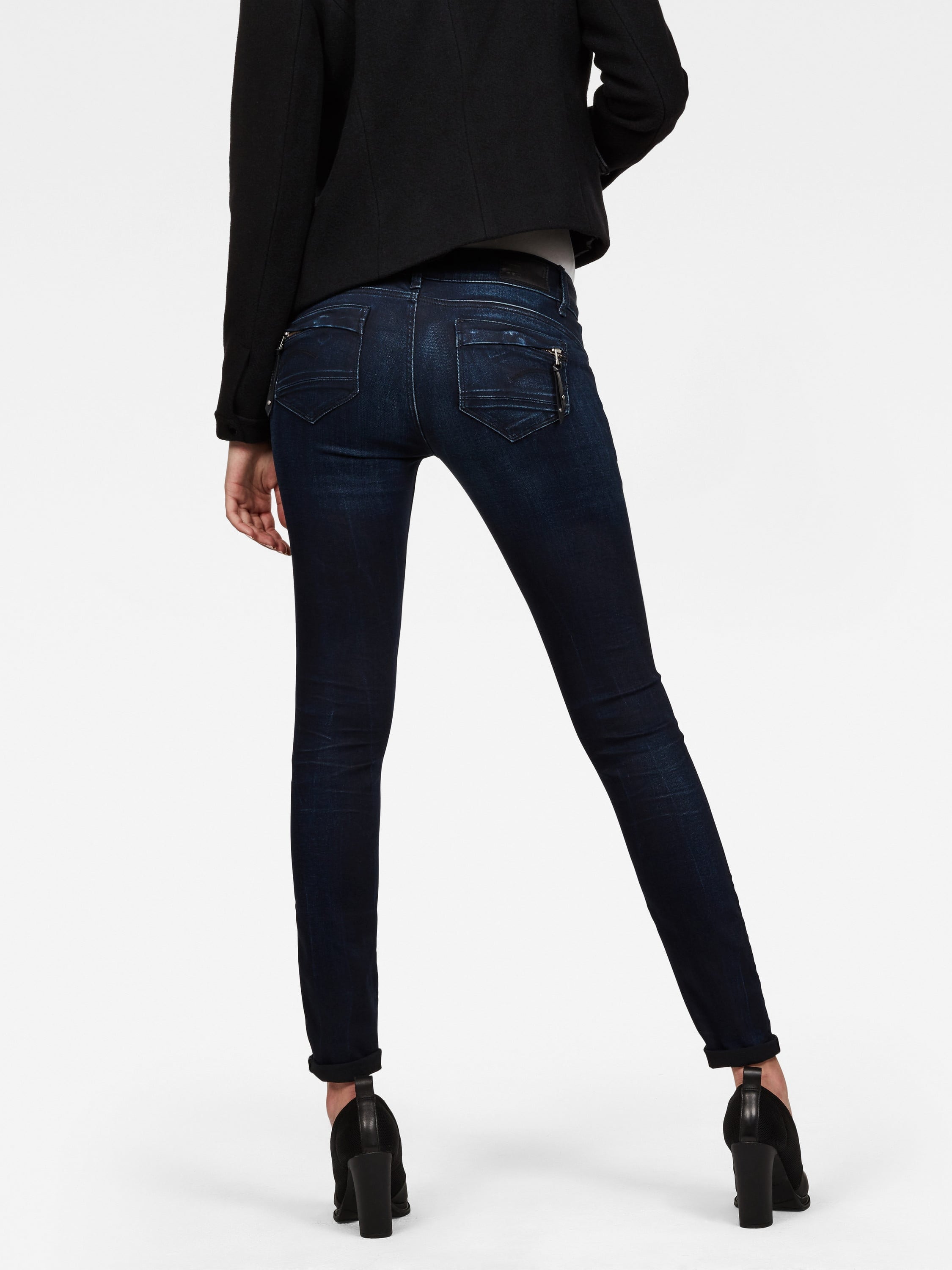 【公式ショップ】MIDGE CODY MID SKINNY JEANS/バックディテールローライズスキニージーンズ ジースターロゥ パンツ ジーンズ・デニムパンツ ネイビー