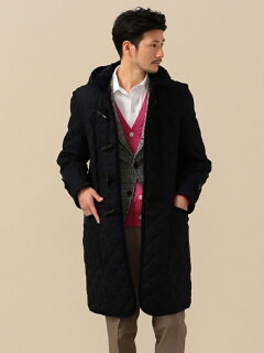 Wool Quilted Duffle Coat 114-65-0121: Navy, Black Watch