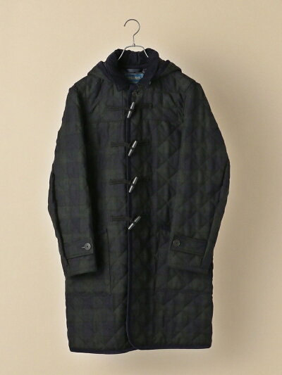 Wool Quilted Duffle Coat 114-65-0121: Navy, Black Watch Wool Quilted Duffle Coat 114-65-0121: Navy, Black Watch
