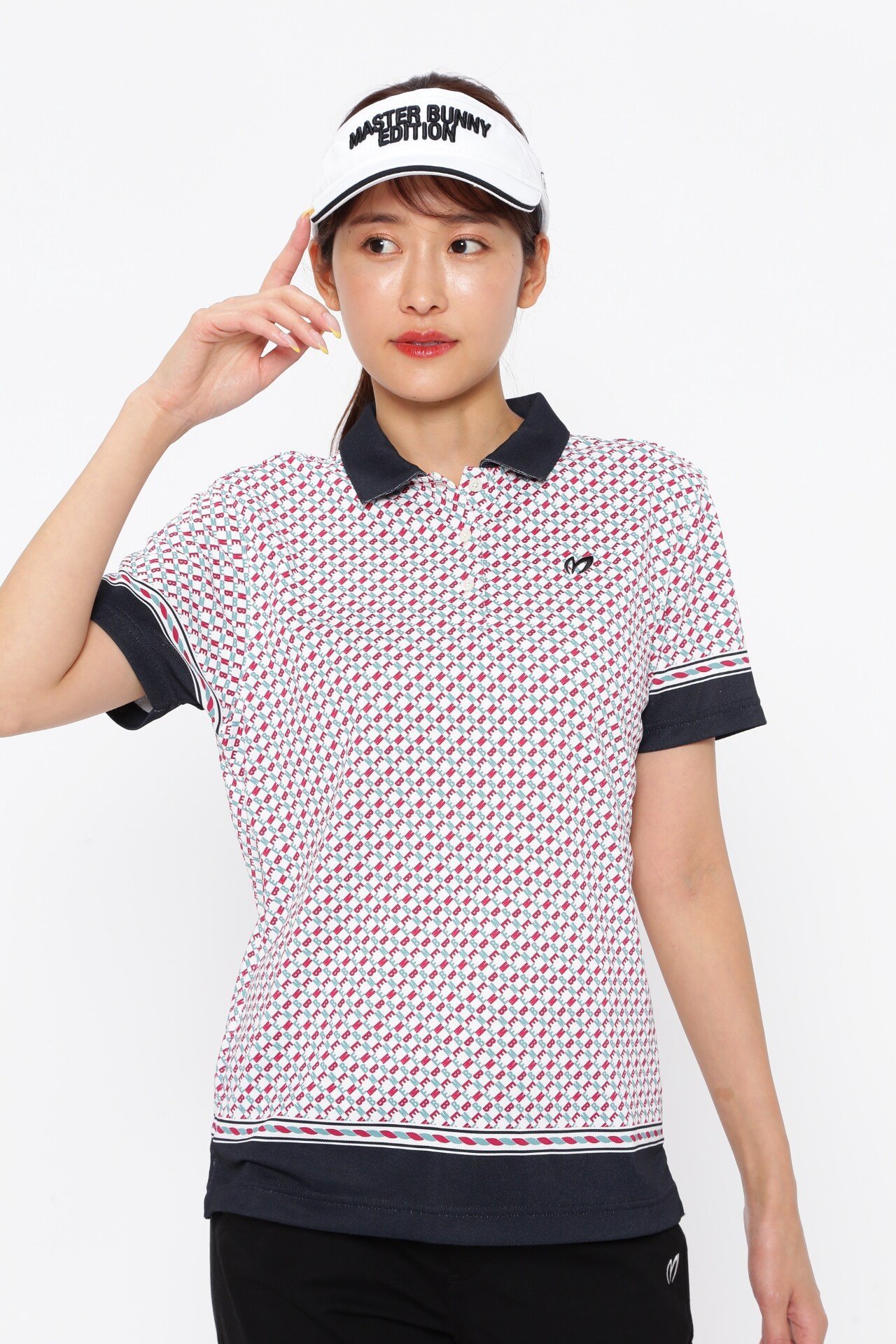 Rakuten Fashionの【SALE／70%OFF】MASTER BUNNY EDITION プレミアムTEX カノコプリント 半袖ポロシャツ マスターバニーエディション トップス ポロシャツ ブラック ホワイト レッド【送料無料】｜アングル3