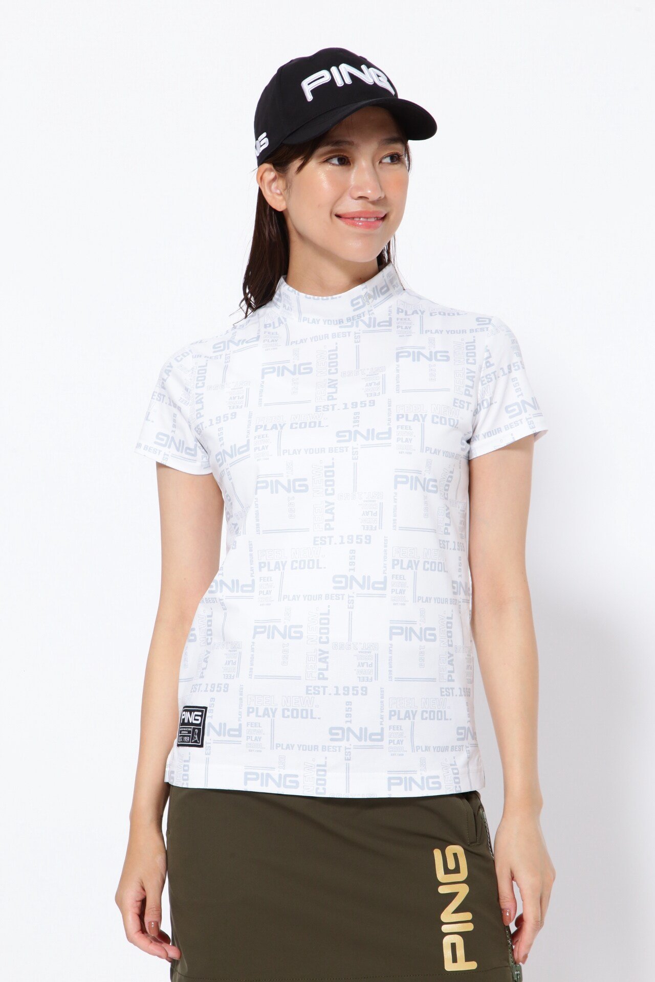 PING APPAREL クールマックスエコメイド 半袖ハイネックカットソー ＜GOLD＞ (LADIES) ピン アパレル トップス その他のトップス グレー カーキグリーン ホワイト【送料無料】