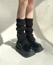 【SALE/30%OFF】aimoha - select - 【MOSOX】木製ボタン付きレッグウォーマー アイモハ 靴下・レッグウェア レッグウォーマー グレ...