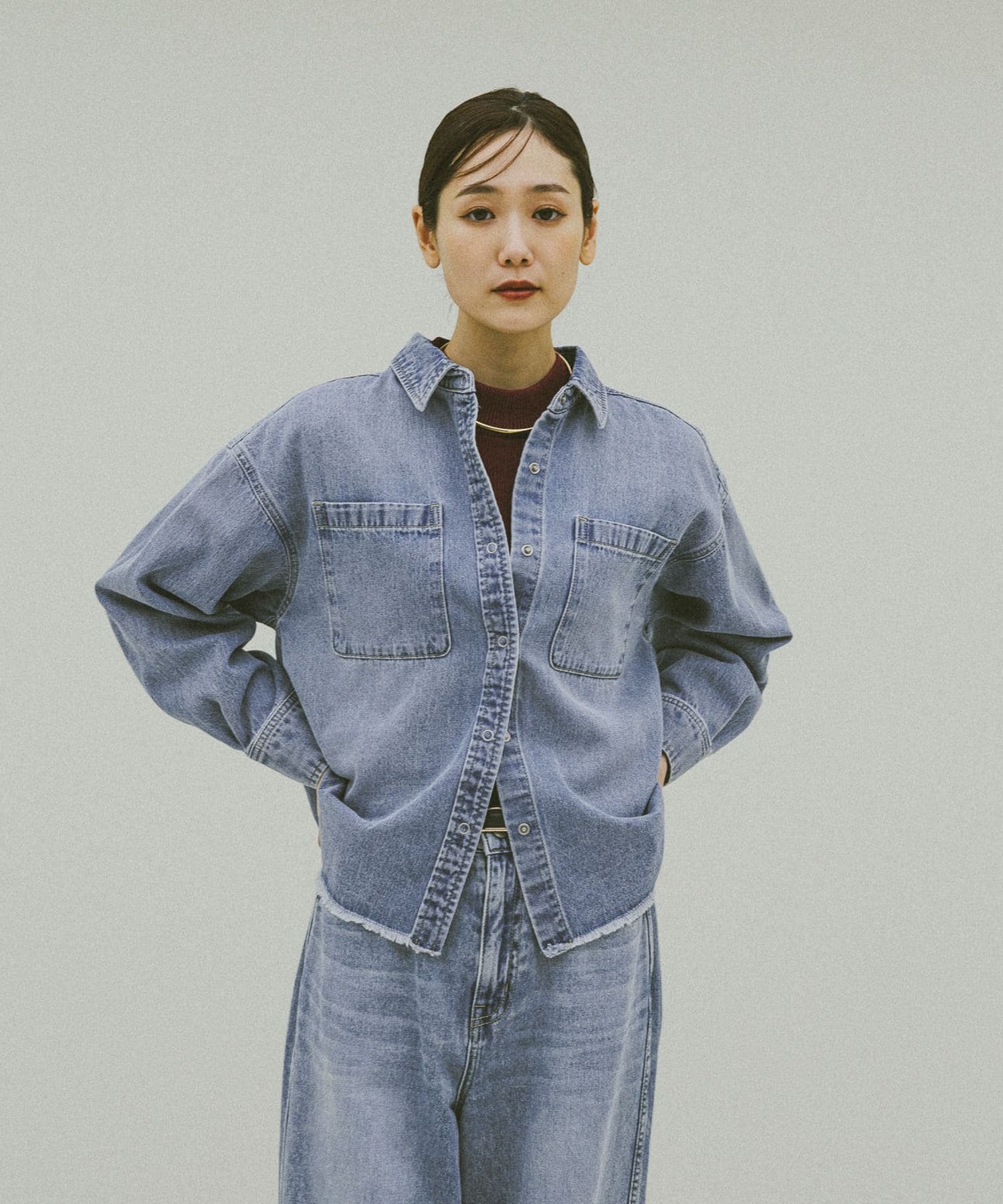 GLOBAL WORK GOODデニムシャツ長袖/624968 グローバルワーク トップス シャツ・ブラウス ブルー【送料無料】