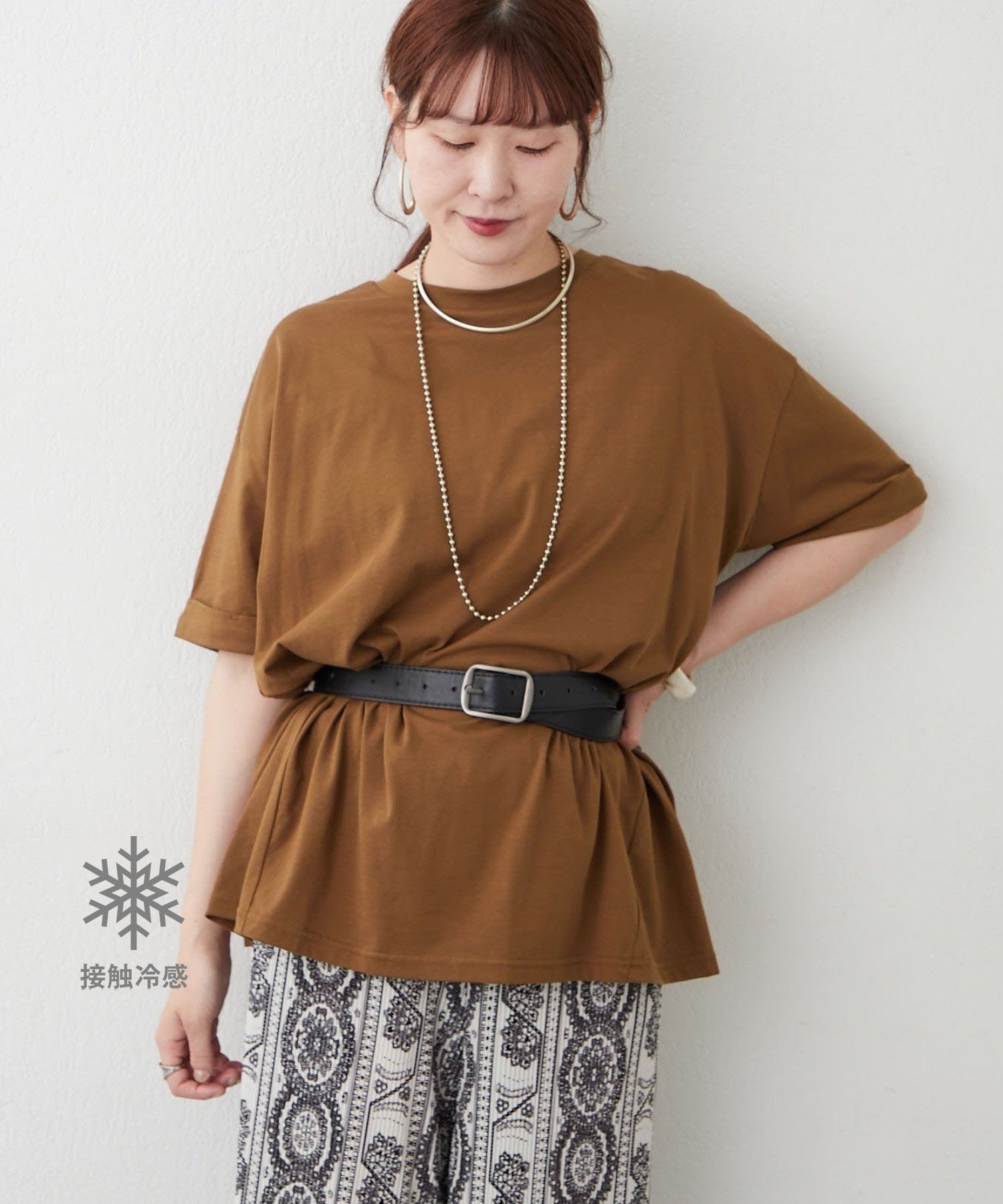 RMAF 【接触冷感】バック切替コクーンTシャツ リマインドミーアンドフォーエバー トップス その他のトップス ブラック グレー ホワイト ブラウン