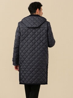 Polyester Quilted Duffle Coat 114-65-0122: Navy