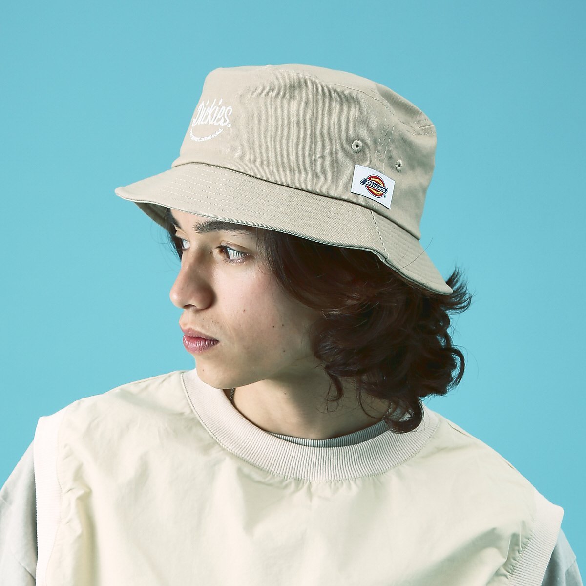 ABAHOUSE LASTWORD 【DICKIES/ディッキーズ】 EMB BUCKET HAT 刺繍バケットハッ アバハウス 帽子 ハット ベージュ ホワイト ブラック