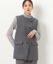 【SALE/40%OFF】Gabardine K.T やわらかメルトン スタンドカラージレ コムサ トップス ベスト・ジレ グレー ブラック【送料無料】