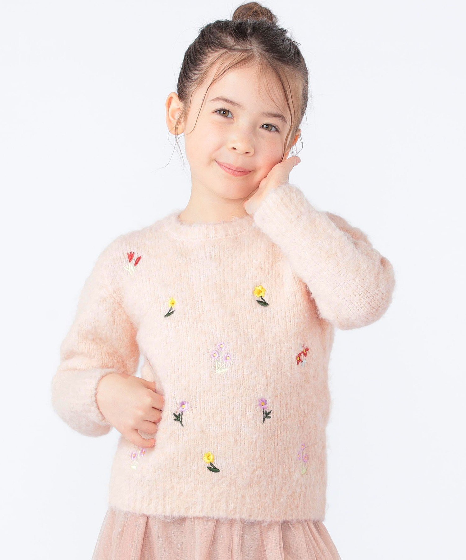SHIPS KIDS SHIPS KIDS:100~130cm /＜洗濯機可能＞シャギー エンブロイダリー ニット シップス トップ..