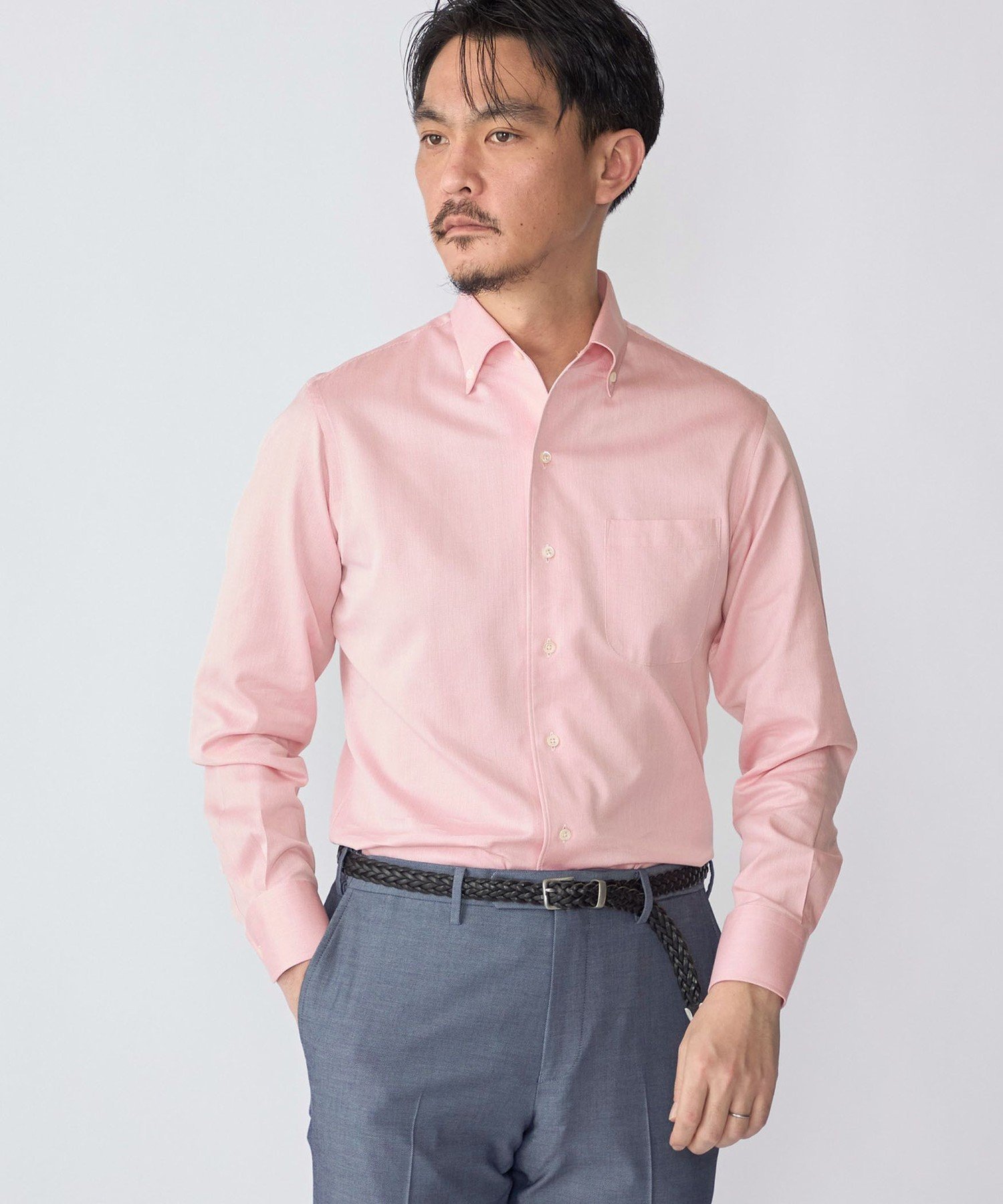 MEN SHIPS: MADE IN JAPAN ピケ イタリアン ボタンダウン シャツ シップス トップス シャツ・ブラウス ピンク