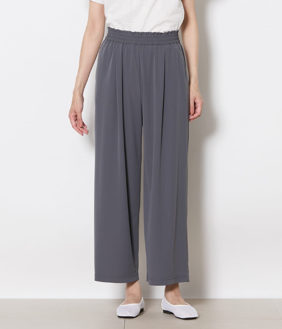 NEWYORKER WOMEN 【ストレッチ】ドライジャージー ドロストイージーパンツ ニューヨーカー パンツ その他のパンツ グレー ブラック