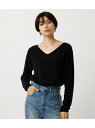 【SALE/33%OFF】AZUL by moussy NUDIEV/NCABLEKNITTOPS/ヌーディーVネックケーブルニットトップス アズールバイマウジー ニット 長袖ニット ブラック ホワイト グレー