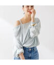 【SALE/20%OFF】Rouge vif la cle とろみアシンメトリー2WAYオフショルブラウス ルージュ・ヴィフ ラクレ トップス シャツ・ブラウス グリーン ブラック ホワイト【送料無料】