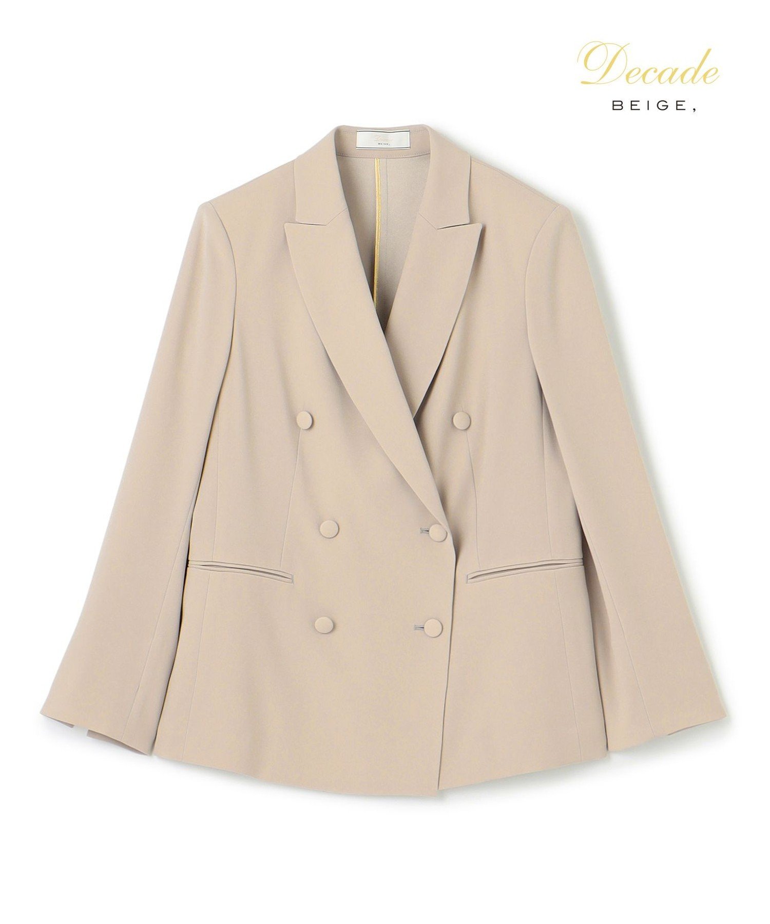 , 【洗える】CINDY / ダブルブレストジャケット ベイジ, ジャケット・アウター テーラードジャケット・ブレザー オレンジ ネイビー ブラック グレー