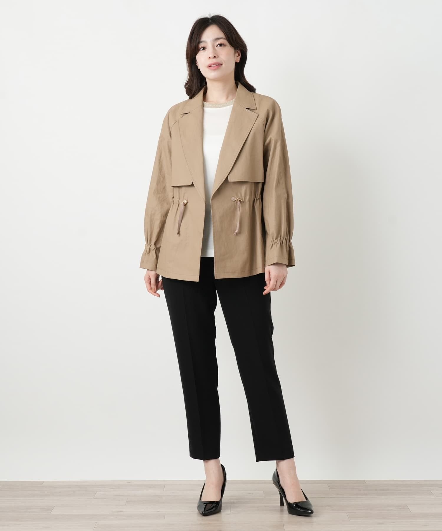 Leilian ドロストラペルジャケット【ROCHAS Premiere】 レリアン ジャケット・アウター テーラードジャケット・ブレザー ブラウン
