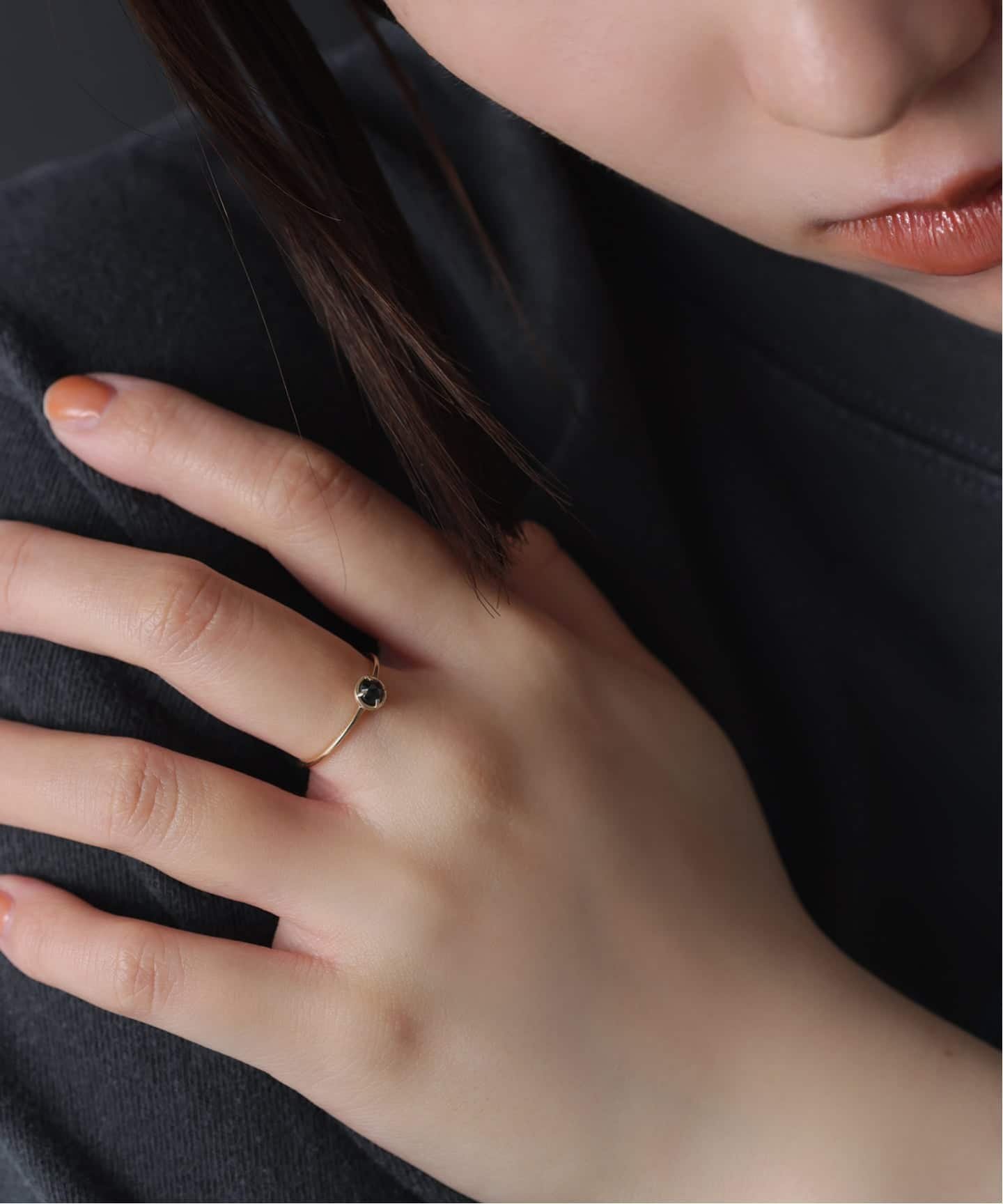 Lilas ブラックダイヤローズカットリング K10 スピックアンドスパン アクセサリー・腕時計 リング・指輪 ゴールド