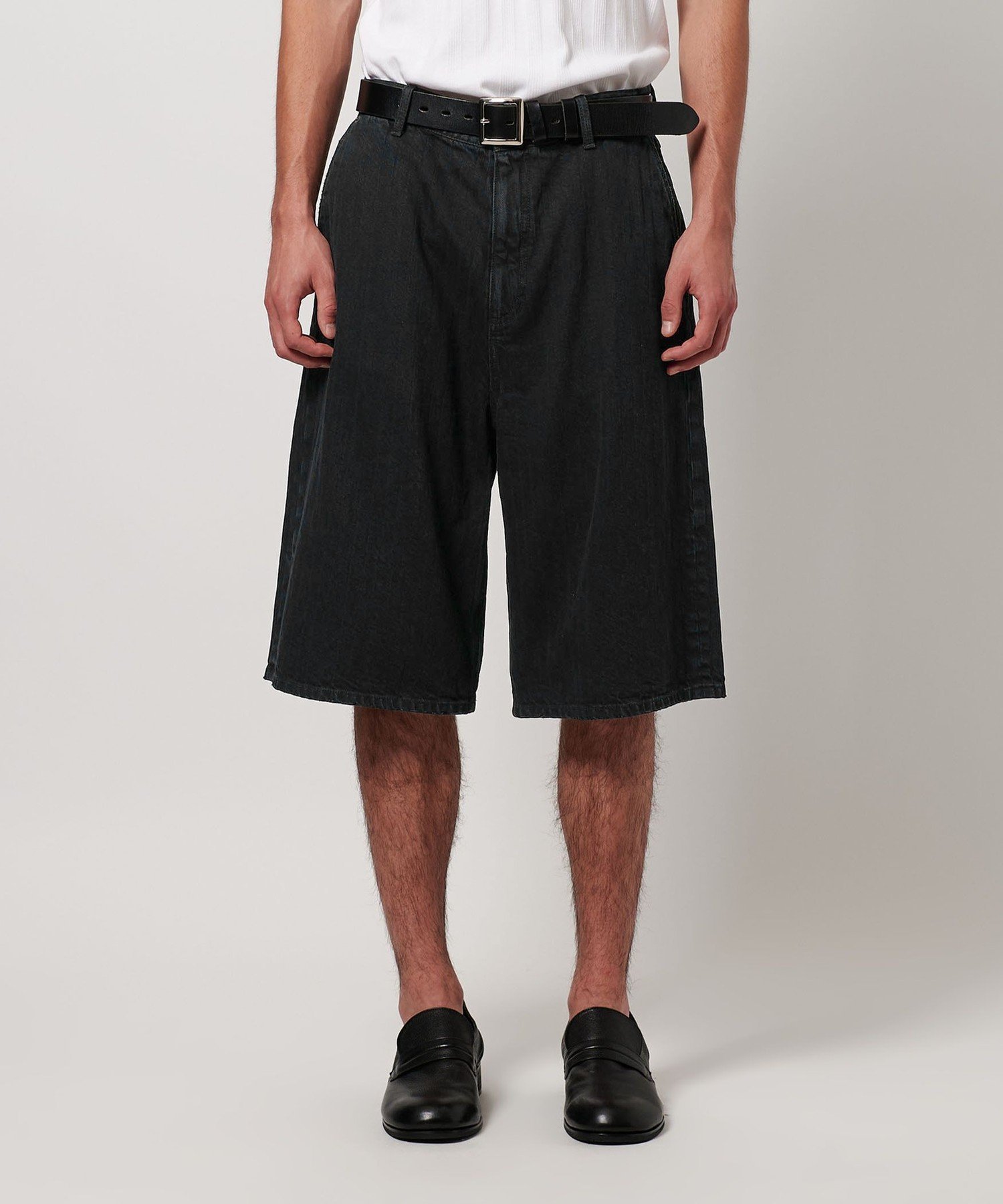 【SALE／30%OFF】monkey time BEAUTY&YOUTH UNITED ARROWS オーバーダイ ドビー ストライプ デニム バギー ショーツ ユナイテッドアローズ アウトレット パンツ その他のパンツ ブルー ブラック【送料無料】