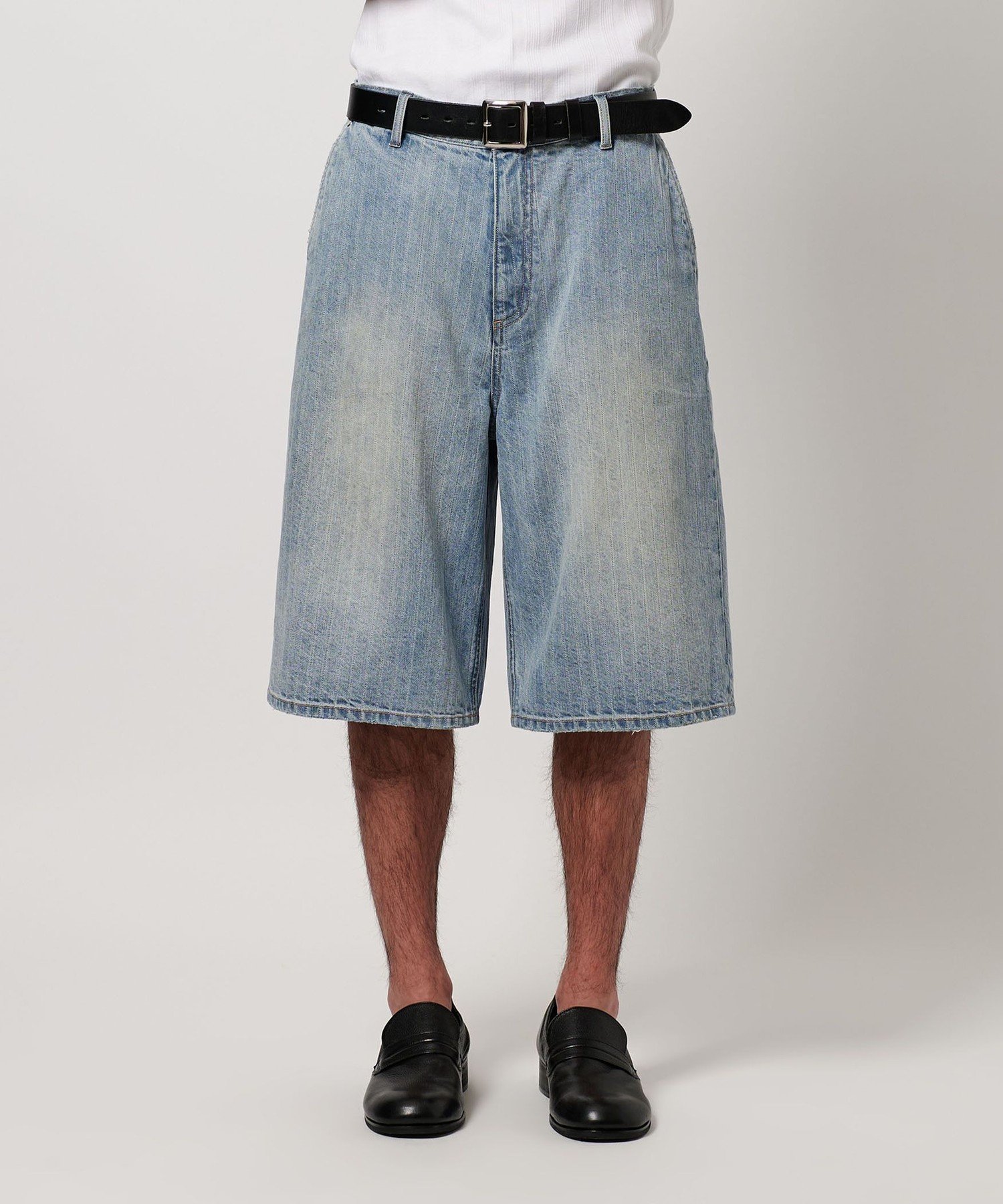 【SALE／30%OFF】monkey time BEAUTY&YOUTH UNITED ARROWS オーバーダイ ドビー ストライプ デニム バギー ショーツ ユナイテッドアローズ アウトレット パンツ その他のパンツ ブルー ブラック【送料無料】