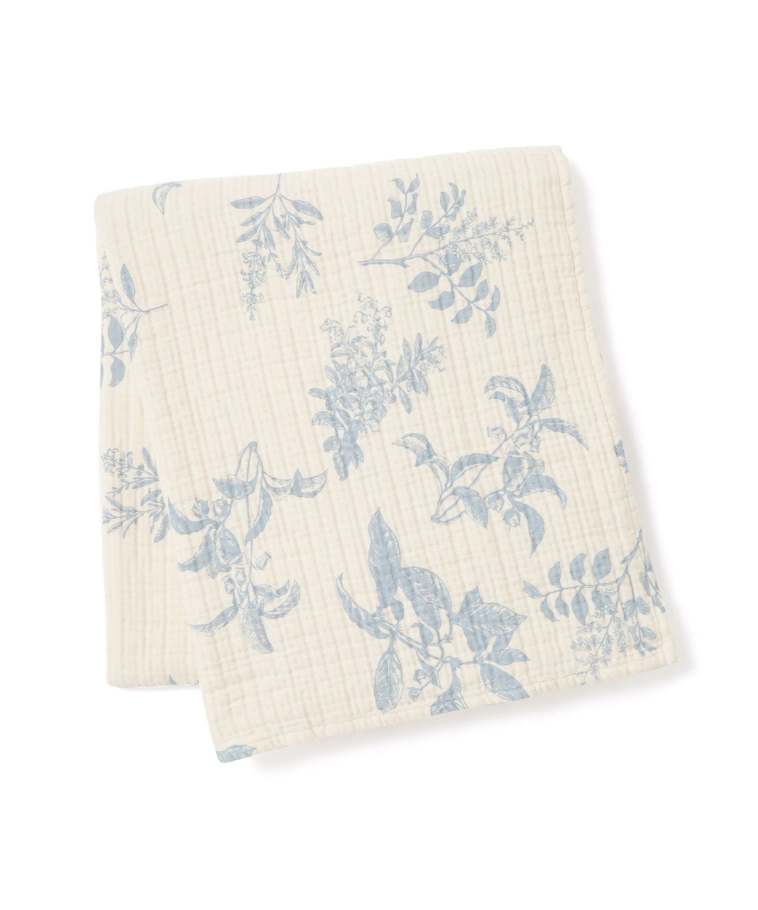 【SALE／30%OFF】Francfranc ボタニカル ガーゼケット ダブル アイボリー*ライトブ...