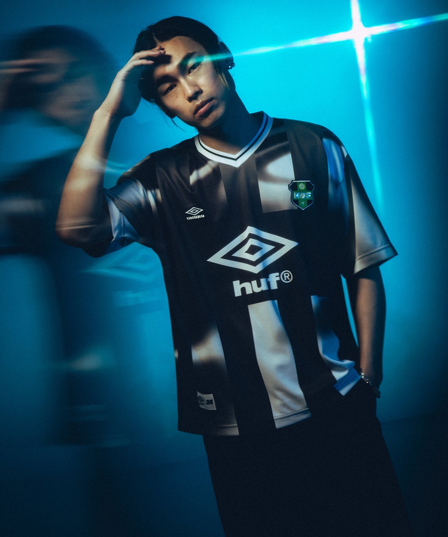 HUF X UMBRO TRIPE JERSEY / HUF コラボ サッカー ユニフォーム ハフ トップス カットソー・Tシャツ ブラック
