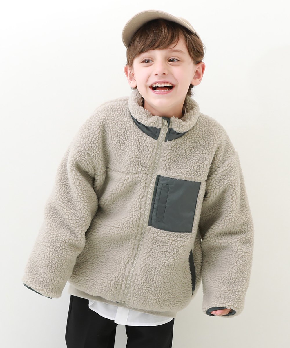 devirock 洗える アウトドア ボアジャケット ブルゾン アウター ジャケット 25AW デビロック ジャケット・アウター ブルゾン・ジャンパー グレー ベージュ ホワイト ブラック ブルー ネイビー