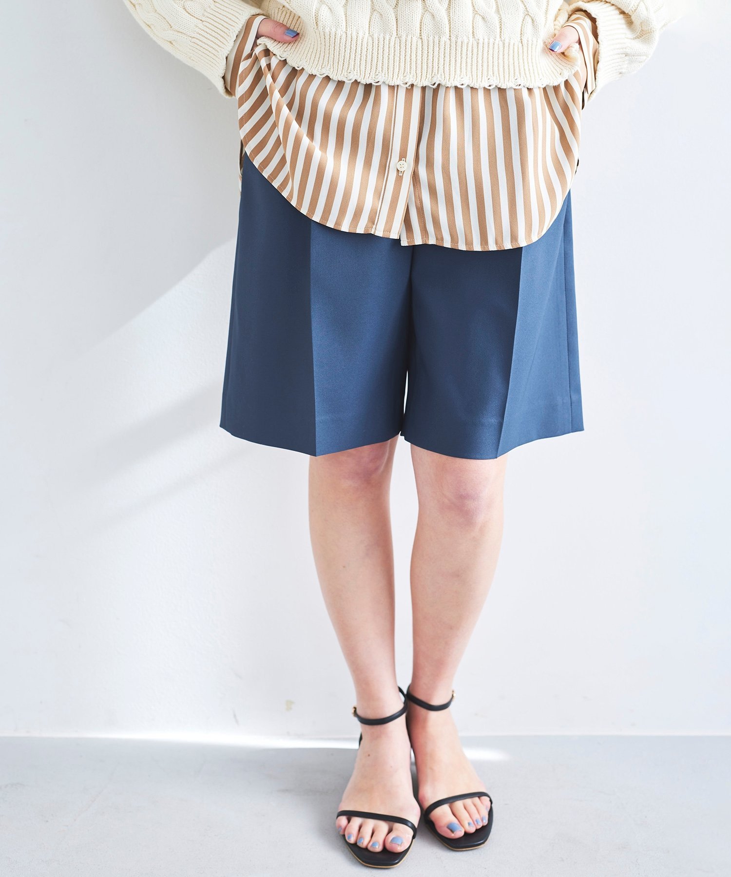 【SALE／55%OFF】le.coeur blanc ツイルストレッチハーフパンツ ルクールブラン パ...