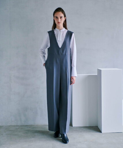 【SALE/50%OFF】allureville Vネックオールインワン アルアバイル オールインワン・オーバーオール オーバーオール・サロペット ブラック グレー【送料無料】 【SALE/50%OFF】allureville Vネックオールインワン アルアバイル オールインワン・オーバーオール オーバーオール・サロペット ブラック グレー【送料無料】
