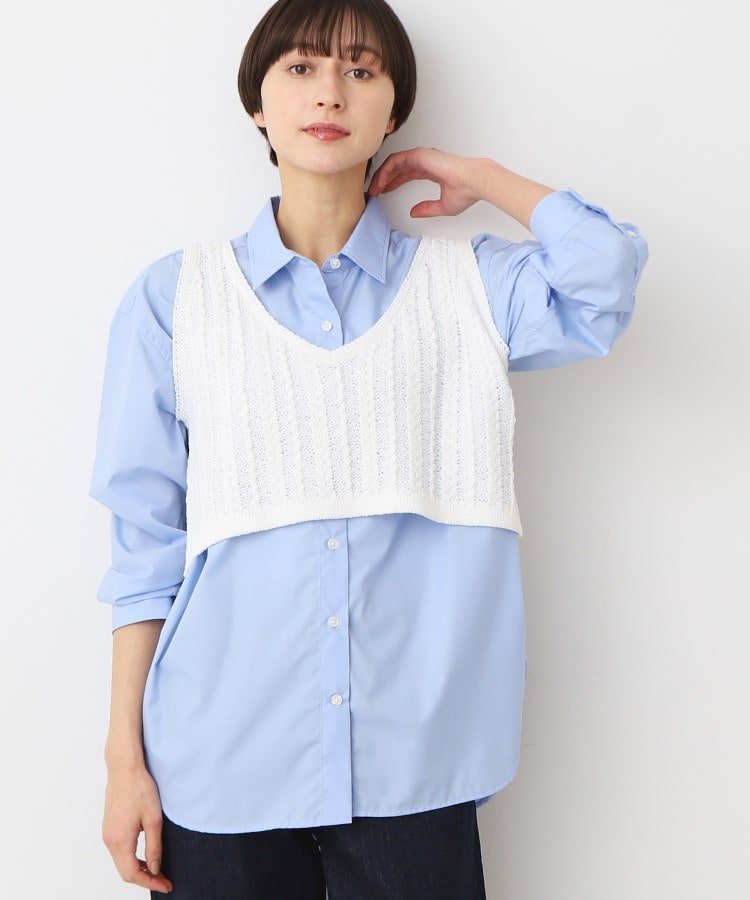 【SALE／50%OFF】Dessin 【洗える】クロップド丈Vネックニットベスト デッサン トップス ベスト・ジレ ..