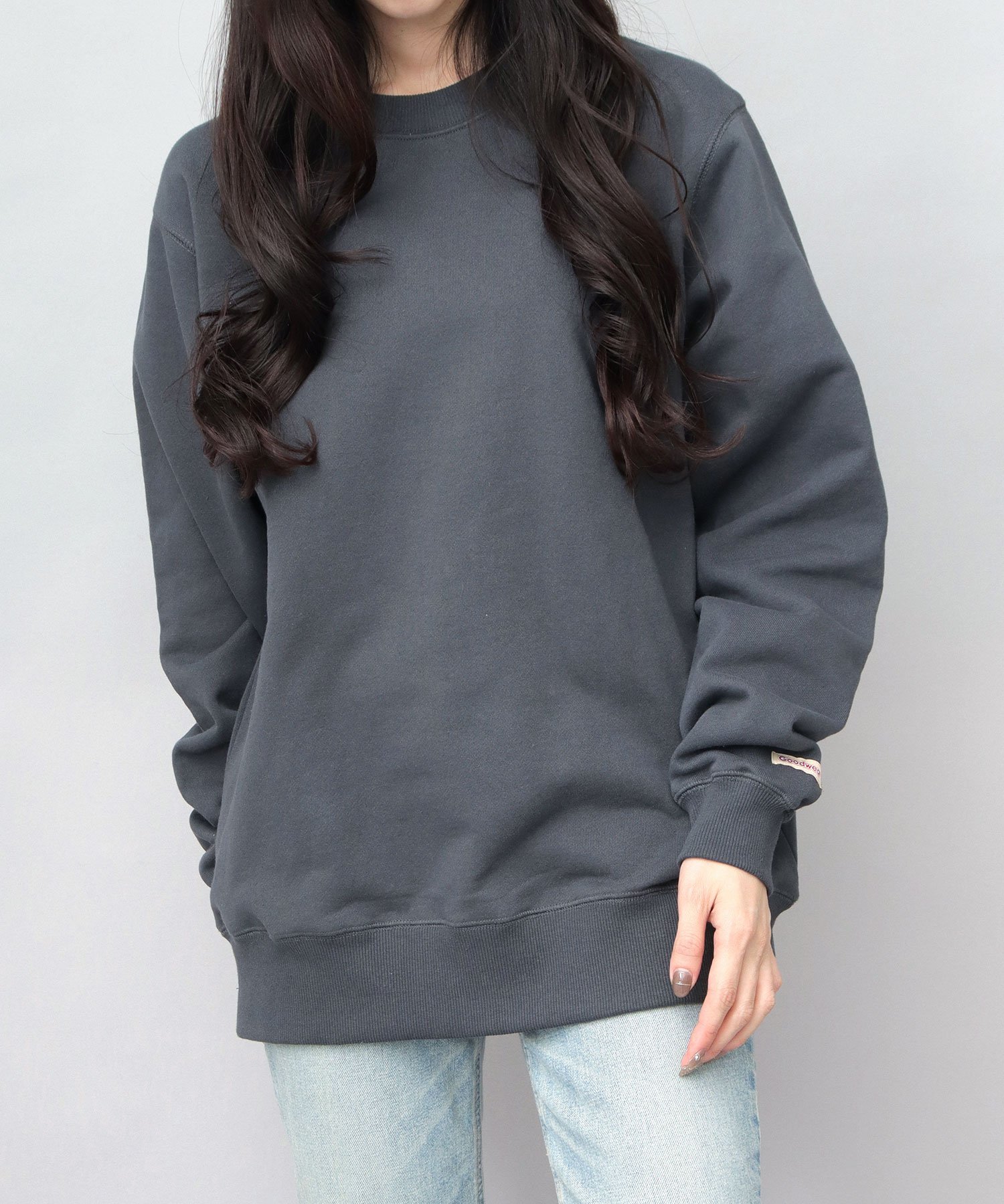 Goodwear Goodwear グッドウェア 長袖 クルーネック トレーナー USAコットン エー.エム.エス. トップス スウェット・トレーナー グレー ブラック【送料無料】