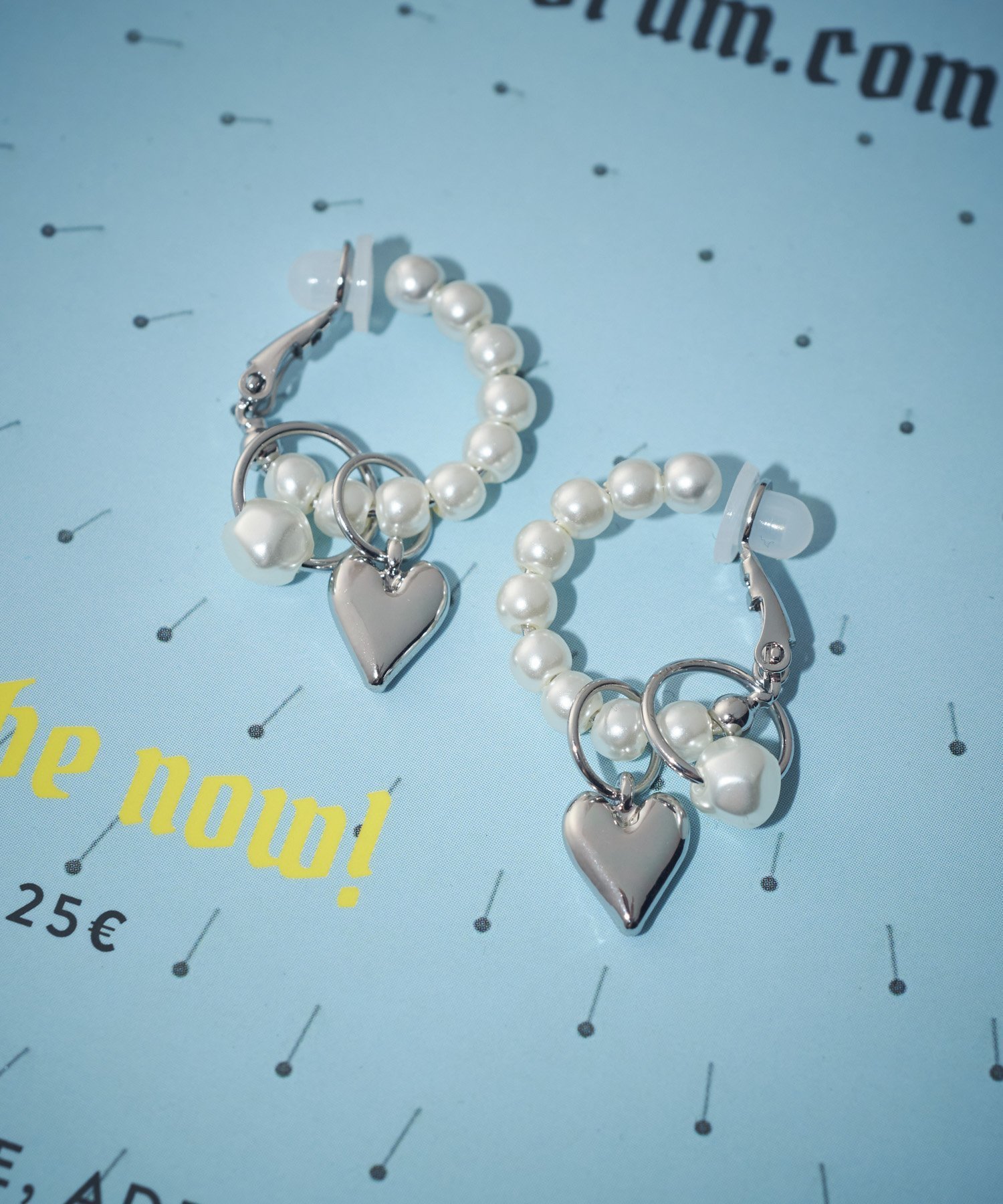 GOLDY パール ライン x ハート フープ イヤリング ゴールディ アクセサリー・腕時計 イヤリング・イヤーカフ シルバー ゴールドのサムネイル