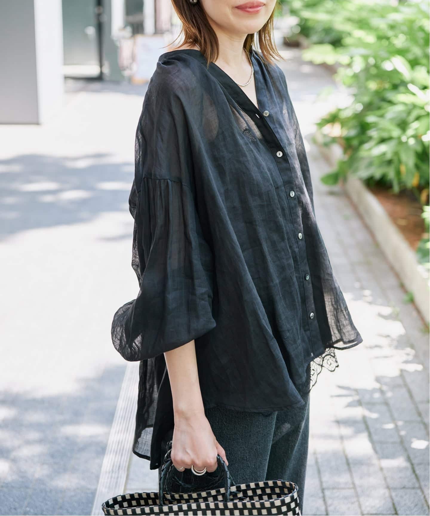 SLOBE IENA 《追加》ラミースキッパーシャツ スローブ イエナ トップス シャツ・ブラウス ピンク ブルー ブラック ホワイト