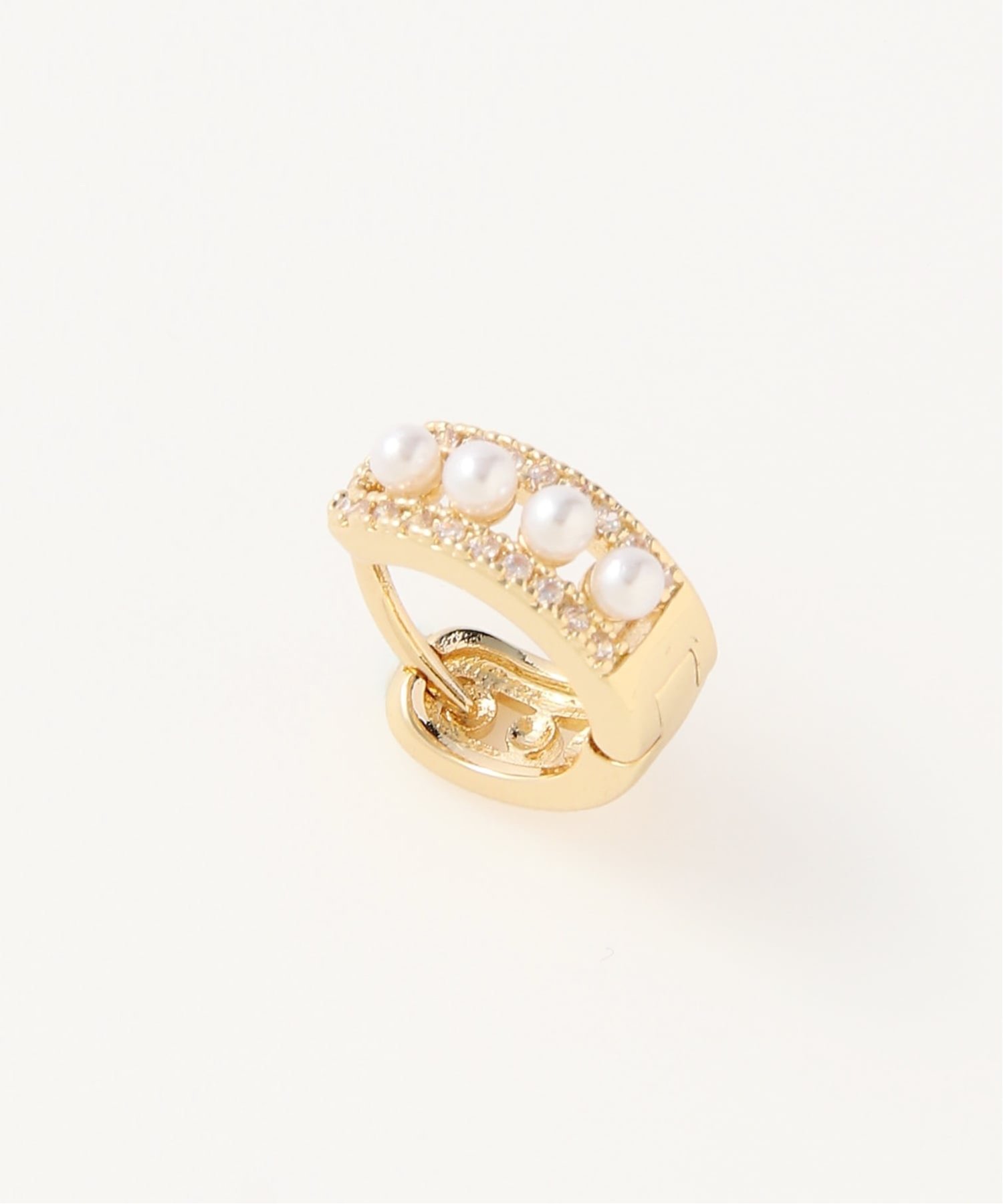 FReePLACe FReePLACe/(W)メタルパールフープピアス ミニョントレフル ルームヨンマルサンセレクティッド アクセサリー・腕時計 ピアス ゴールド