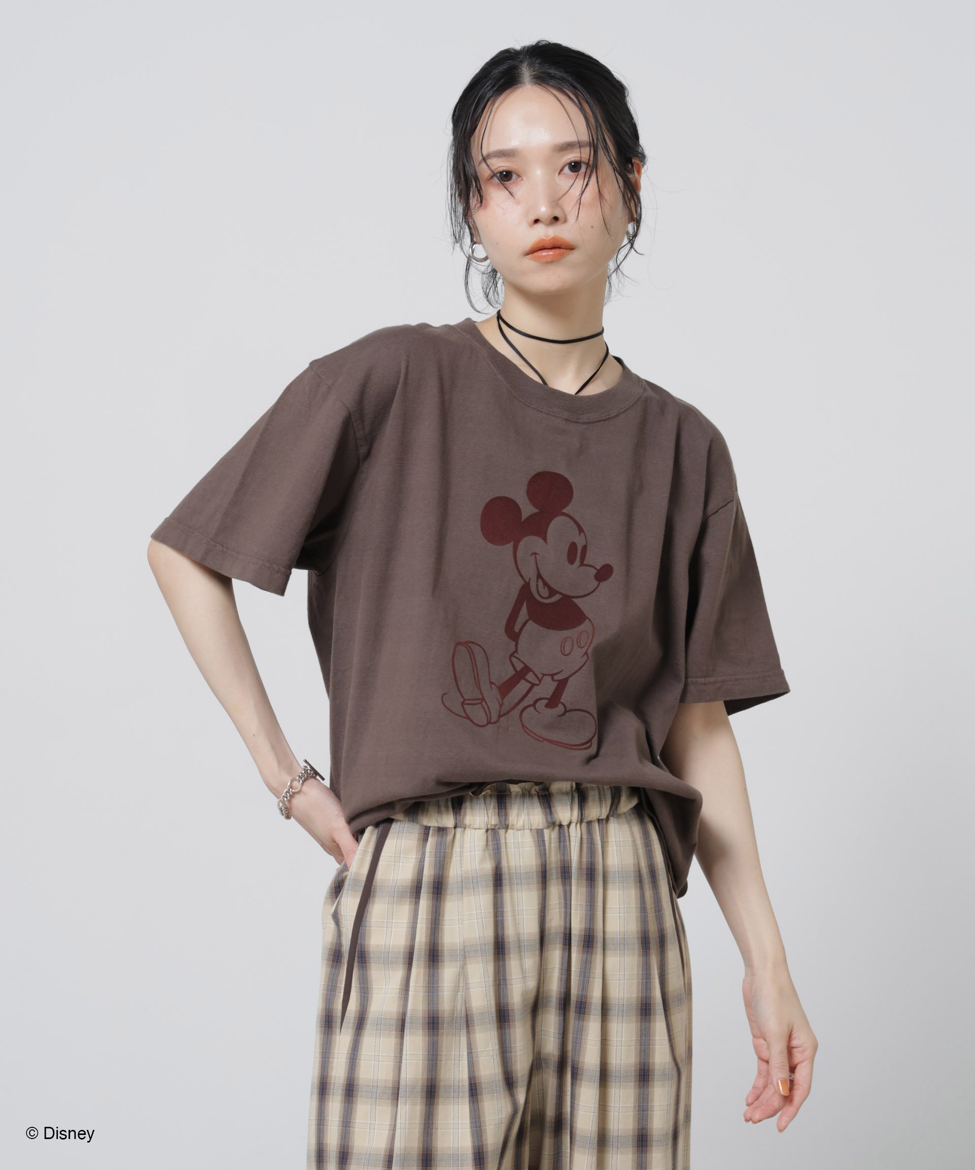 NANO universe GOOD ROCK SPEED/ MickeyMouse / Tshirts Brown ナノユニバース トップス カットソー・Tシャツ ブラウン【送料無料】