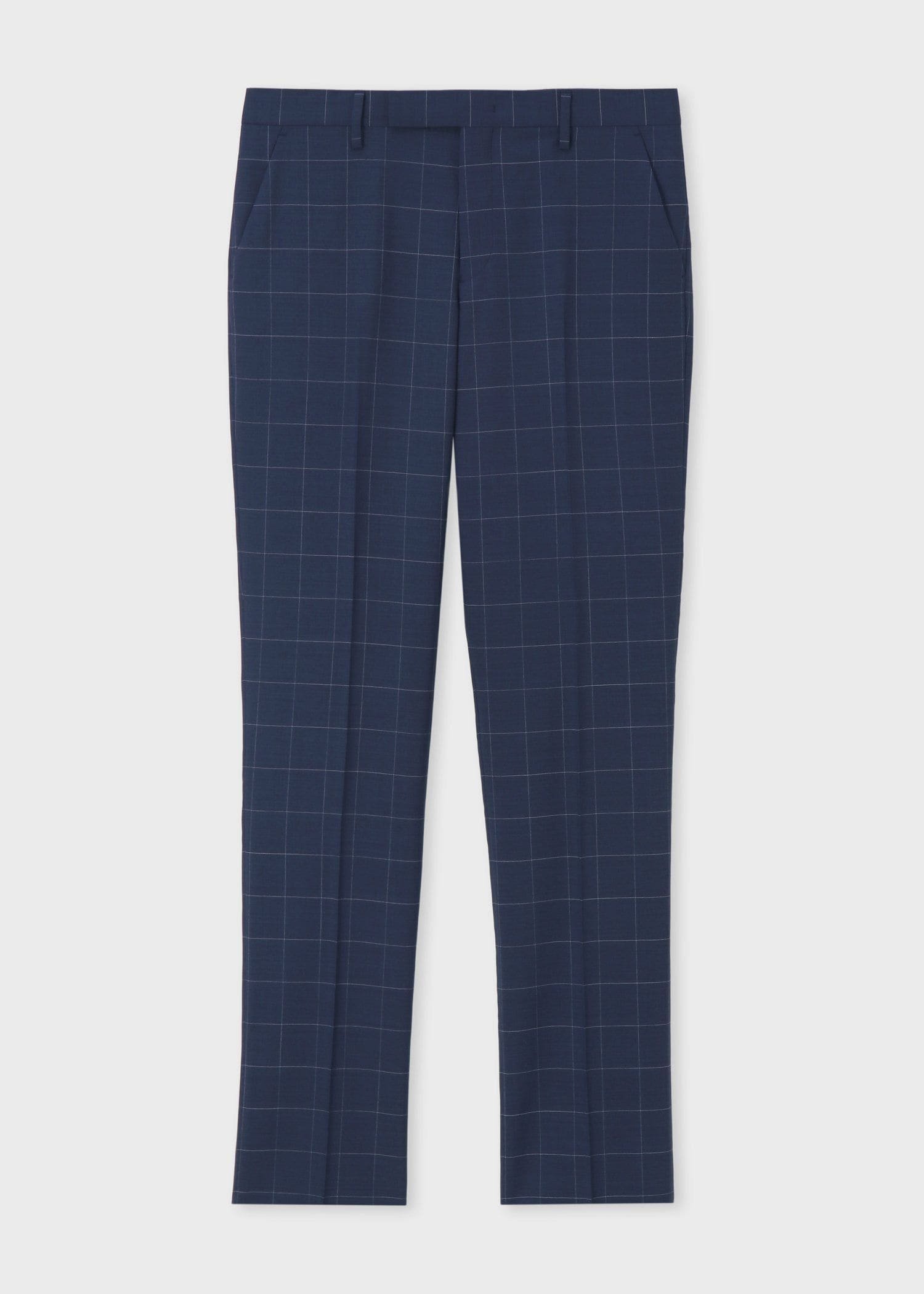Paul Smith サマーウィンドウペーン テーパードトラウザーズ ポール・スミス パンツ その他のパンツ ブルー グレー【送料無料】