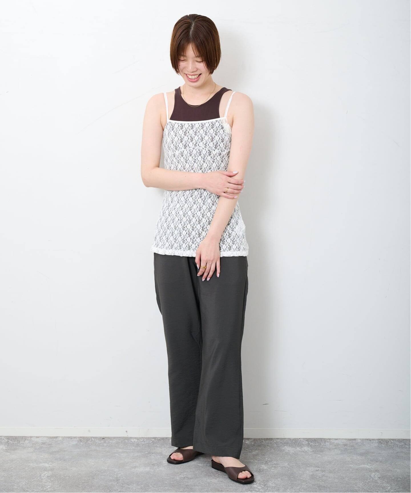 《別注》【SISIFILLE/シシフィーユ】リブタンクトップ ELLEN エミリーウィーク トップス カットソー・Tシャツ ブルー ブラウン